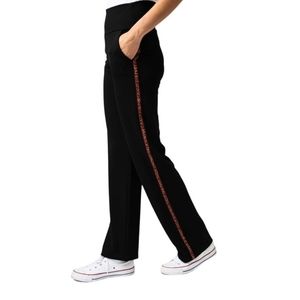 NWT Saint + Sofia Black Leopard Runway Pant Size 10 High Waist Ponte Knit